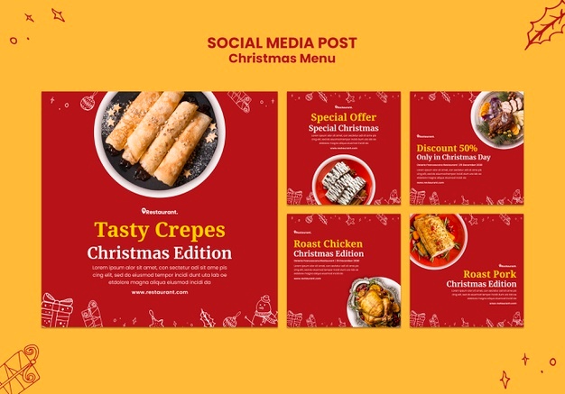 Oferte de Crăciun Restaurante -7 Idei de marketing pentru restaurante de Crăciun - Grosu Art Studio - foto freepik (2)